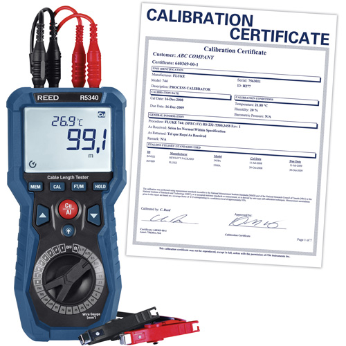 Testeur de longueur de c&acirc;ble avec certificat d'&eacute;talonnage Air Extreme Inc.