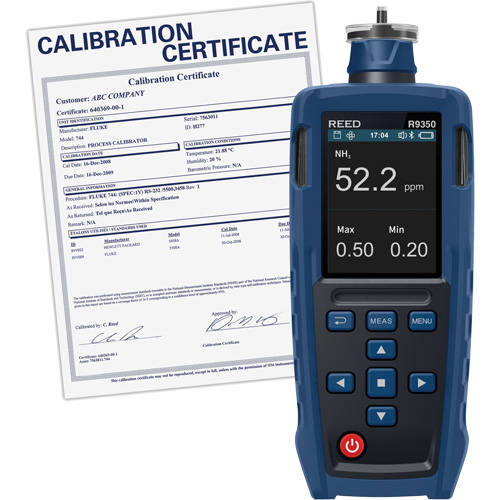 D&eacute;tecteur de gaz avec certificat d'&eacute;talonnage traçable Air Extreme Inc.