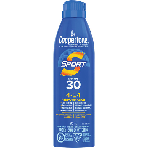 &eacute;cran solaire r&eacute;sistant &agrave; l'eau Sport, FPS 30, A&eacute;rosol Air Extreme Inc.