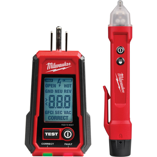 Voltage Detector with LED & GFCI Receptacle Tester Kit, 50 V - 1000 V, Display & Sound Alert Air Extreme Inc.