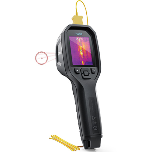 24:1 Spot IR Thermal Imaging Camera with Bullseye Laser & Type K Thermocouple, 160 x 120 pixels, -10° - 45°C (14° - 113°F), 70 mK Air Extreme Inc.