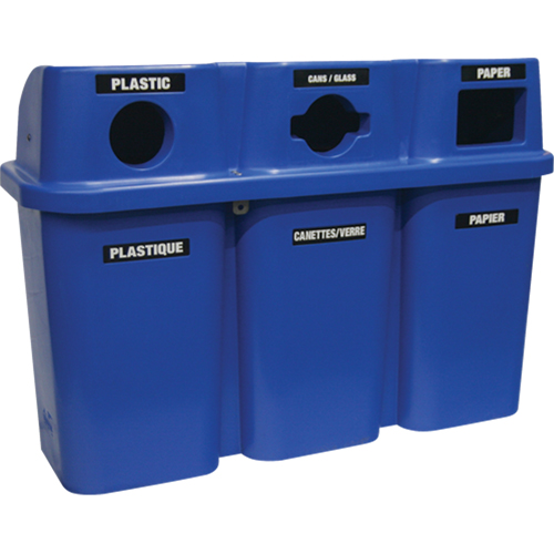 Recycling Containers Bullseye, Curbside, Plastic, 3 x 22 US Gal. Air Extreme Inc.