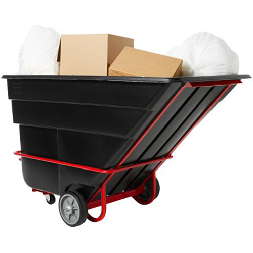 Chariot basculeur en acier, Plastique recycl&eacute; noir, 1/2 vg³, Capacit&eacute; de charge de 1400 lb Air Extreme Inc.