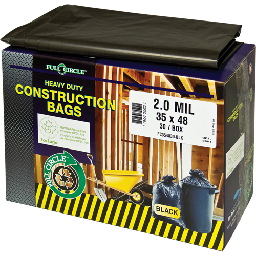 Contractor Liners, Strong, 30" W x 48" L, 2 mils, Black, 121.13 L (32 Gal.) Capacity Air Extreme Inc.