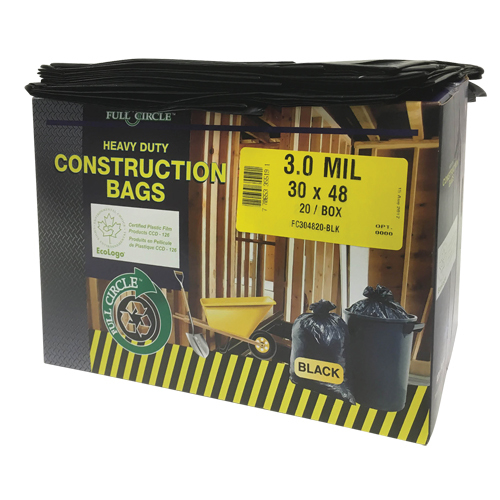Sacs pour d&eacute;chets pour entrepreneurs, Fort, 30" la x 48" lo, 3 mils, Noir, Capacit&eacute; 113,56 L (30 gal.) Air Extreme Inc.