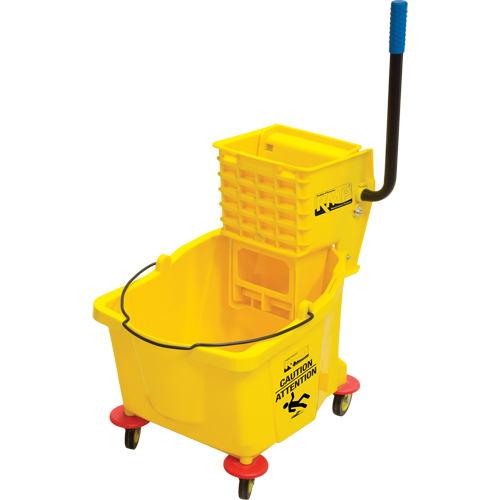 Mop Bucket and Wringer, Side Press, 9.5 US Gal.(38 Quart), Yellow Air Extreme Inc.