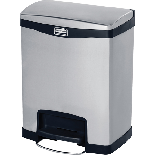 Slim Jim&reg; Waste Container, Stainless Steel, 8 US gal. Capacity Air Extreme Inc.
