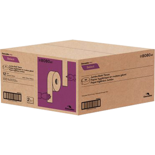 Pro Select Toilet Paper, Jumbo Roll, 2 Ply, 500' Length, White Air Extreme Inc.