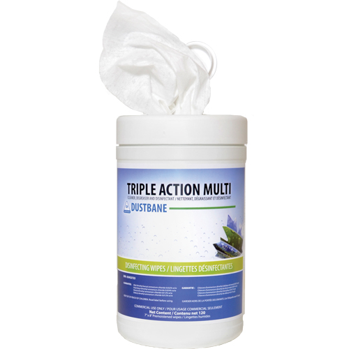 Lingettes d&eacute;sinfectantes Triple Action Multi, 7" x 8", 120 lingettes Air Extreme Inc.