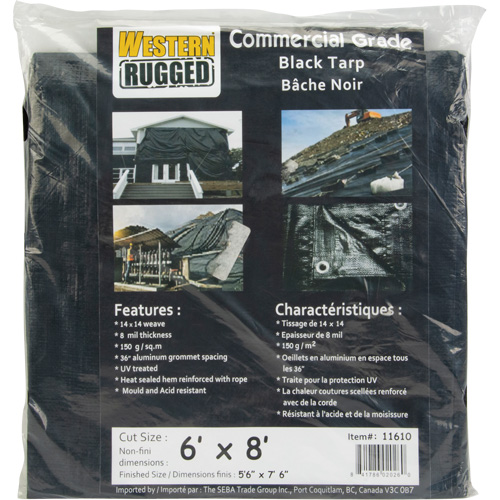 Tarp, Light Industrial Duty, Black, 6' x 8' x 8 mils Air Extreme Inc.