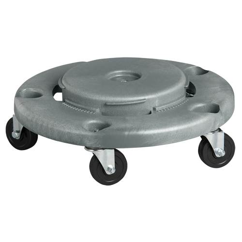 Socle roulant pour contenant &agrave; d&eacute;chets, Poly&eacute;thyl&egrave;ne, Gris, Convient aux contenants 24" dia. Air Extreme Inc.