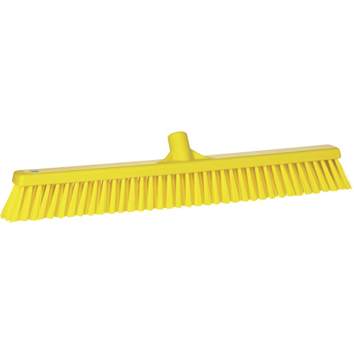 Combo Bristle Push Broom, Coarse/Fine Bristles, 24", Polyester, Yellow Air Extreme Inc.