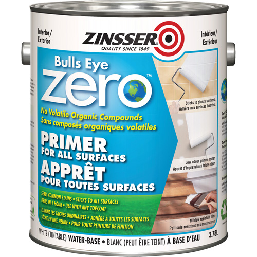 Bulls Eye Zero Low VOC Primer, 3.78 L, Gallon, Tintable White Air Extreme Inc.