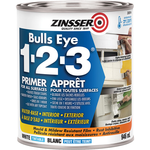 Appr&ecirc;t &agrave; base d'eau Bulls Eye 1-2-3, 946 ml, Canette, Blanc Air Extreme Inc.