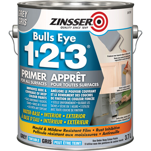 Bulls Eye 1-2-3&reg; Water-Base Primer, 3.78 L, Gallon, Grey Air Extreme Inc.