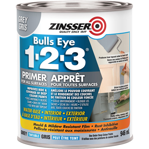 Bulls Eye 1-2-3&reg; Water-Base Primer, 946 ml, Can, Grey Air Extreme Inc.