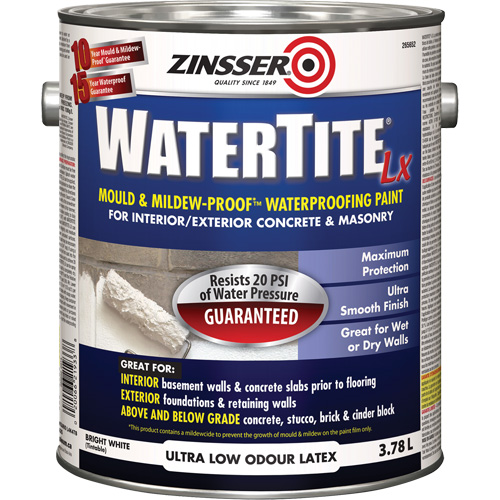 Watertite&reg; LX Mold & Mildew-Proof Waterproofing Paint, 3.78 L, Gallon, White Air Extreme Inc.