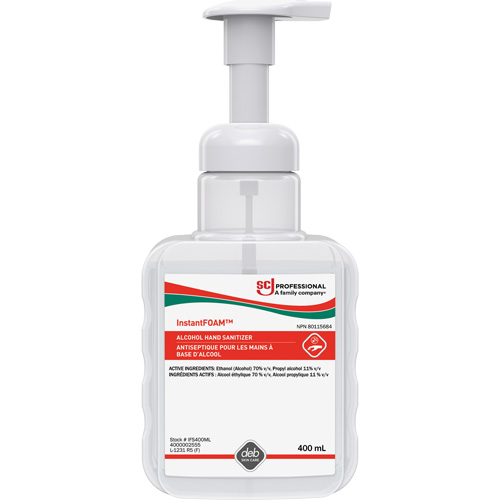 InstantFoam&reg; Hand Sanitizer, 400 ml, Pump Bottle, 70% Alcohol Air Extreme Inc.