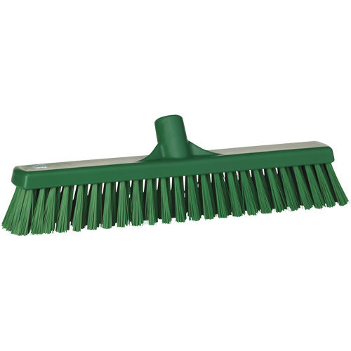 Combo Bristle Push Broom Head, Coarse/Fine Bristles, 16-1/2", Polyester, Green Air Extreme Inc.