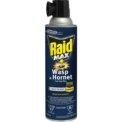 Mousse insecticide contre les gu&ecirc;pes et les frelons Raid Max, 500 g, Canette a&eacute;rosol, &agrave; base de solvant Air Extreme Inc.