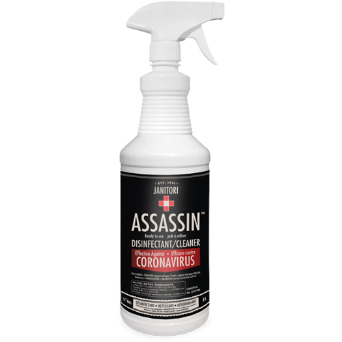 Nettoyant d&eacute;sinfectant pr&ecirc;t &agrave; l'emploi Janitori Assassin, 1 L, Bouteille &agrave; g&acirc;chette Air Extreme Inc.