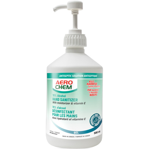 Gel d&eacute;sinfectant pour les mains, 500 ml, Bouteille &agrave; pompe, 70 % alcool Air Extreme Inc.