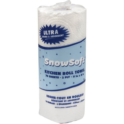 Essuie-tout pour cuisines de premi&egrave;re qualit&eacute; Snow Soft, 2 Pli, 70 Feuilles/rouleau, 8" la, 11" lo Air Extreme Inc.