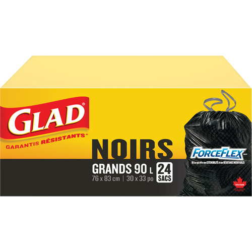 90L Garbage Bags, Regular, 30" W x 33" L, Black Air Extreme Inc.