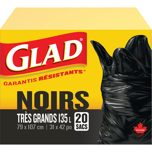 135L Garbage Bags, Regular, 31" W x 42" L, Black Air Extreme Inc.