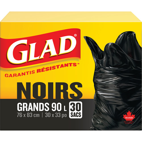 90L Garbage Bags, Regular, 30" W x 33" L, Black Air Extreme Inc.