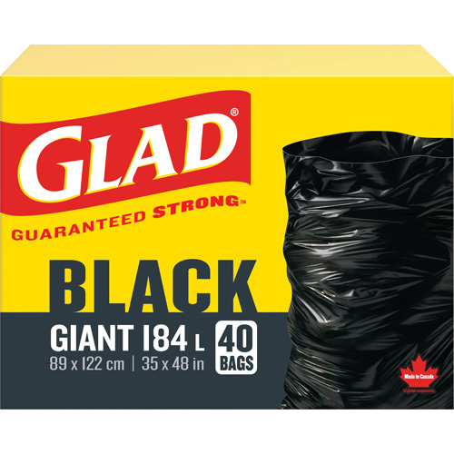 Sacs &agrave; ordures 184 L, R&eacute;gulier, 35" la x 48" lo, Noir Air Extreme Inc.