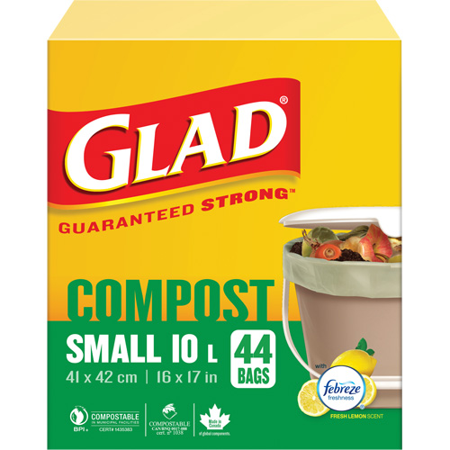 Small Compostable Bags, Regular, 17" L x 16" W, Brown, 10 L (3 Gal.) Capacity Air Extreme Inc.