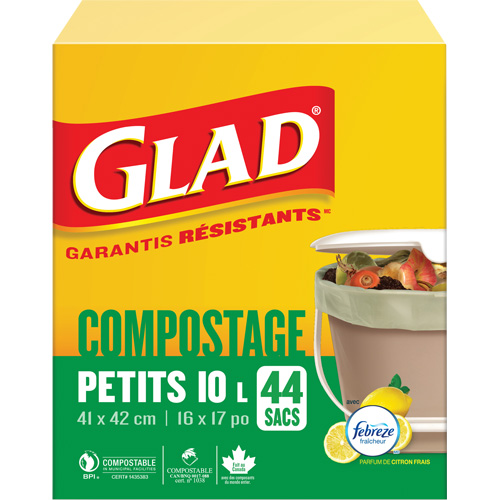 Small Compostable Bags, Regular, 17" L x 16" W, Brown, 10 L (3 Gal.) Capacity Air Extreme Inc.