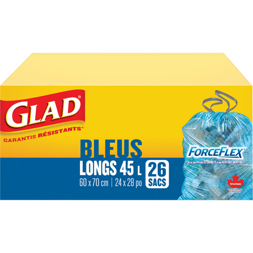 45L Recycling Bags, Regular, 24" W x 28" L, Blue Air Extreme Inc.