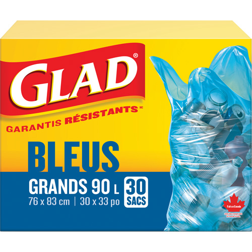 45L Recycling Bags, Regular, 30" W x 33" L, Blue Air Extreme Inc.