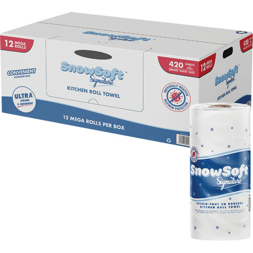 Rouleau dessuie-tout de cuisine Signature de Snow Soft, 2 Pli, 420 Feuilles/rouleau, 4,5" la, 11" lo Air Extreme Inc.