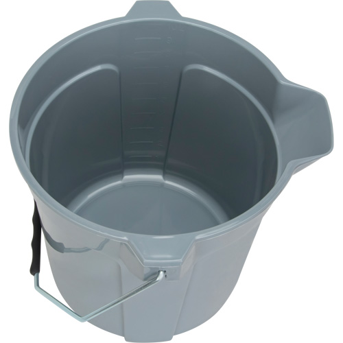 Round Bucket with Pouring Spout, 2.64 US Gal. (10.57 qt.) Capacity, Grey Air Extreme Inc.