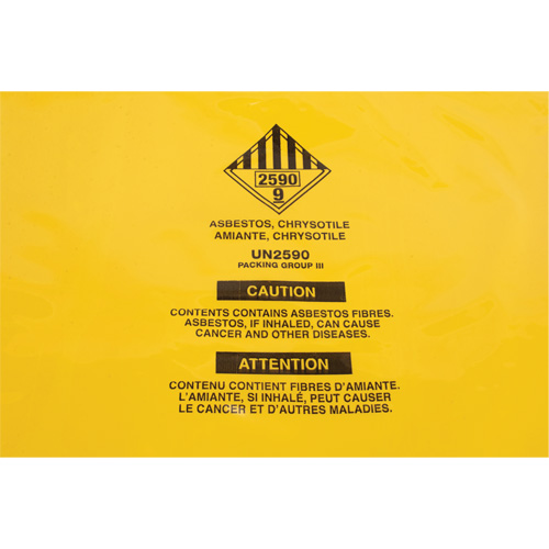 Hazardous Waste Liners, Asbestos, 40" L x 35" W, 3 mils Air Extreme Inc.