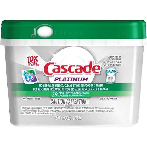 D&eacute;tergent pour lave-vaisselle Platinum ActionPacs, Capsules, 663 g, Fraîcheur Air Extreme Inc.