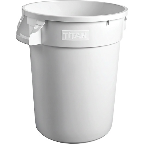 White Titan Heavy-Duty Garbage Container, Plastic, 32 US gal. Air Extreme Inc.