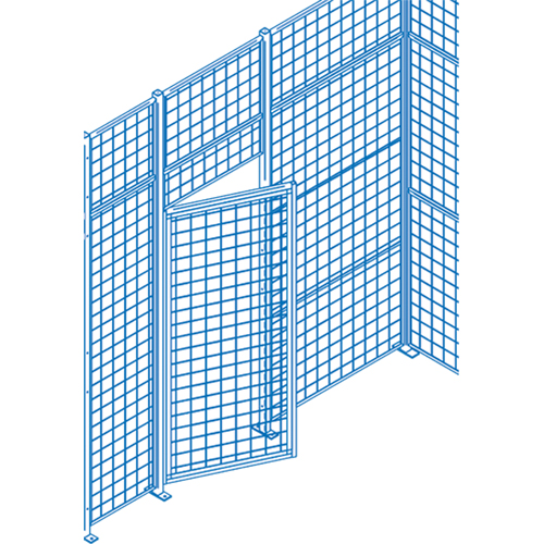 Wire Mesh Partition Components - Swing Doors, 3' W x 7' H Air Extreme Inc.
