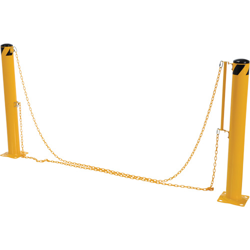 Dock Chain Barrier Bollard System, Steel, 42" H x 6-5/8" W, Yellow Air Extreme Inc.