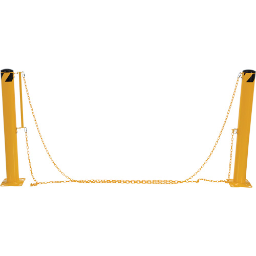 Dock Chain Barrier Bollard System, Steel, 42" H x 6-5/8" W, Yellow Air Extreme Inc.