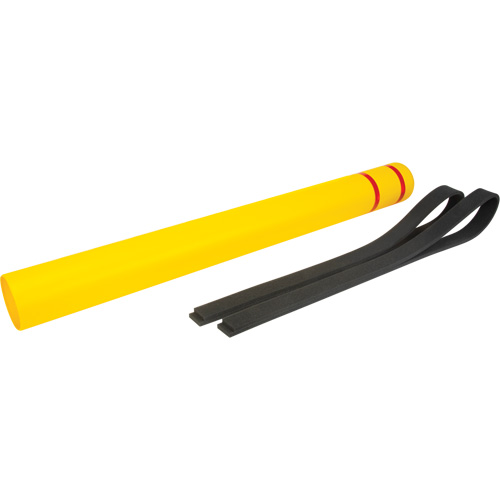 Polyethylene Bollard Cover, 4-1/2" Dia. x 52" L, Red/Yellow Air Extreme Inc.