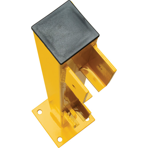 End Post for Light-Duty Guard Rails, Steel, 42" H, Safety Yellow Air Extreme Inc.