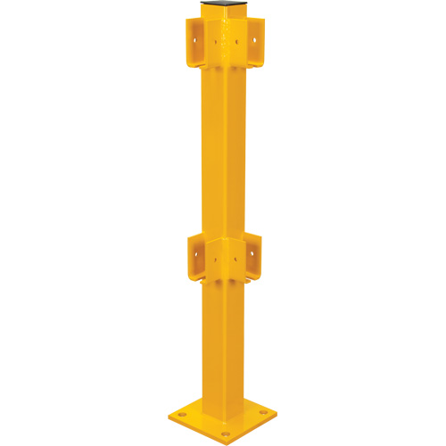 Poteau de coin pour garde-corps l&eacute;gers, Acier, 42" h, Jaune s&eacute;curit&eacute; OSHA Air Extreme Inc.