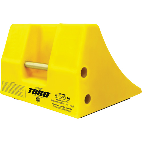 70 Ton Large Equipment Wheel Chock with Handle, Urethane, Yellow Air Extreme Inc.