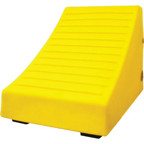 400 Ton Large Equipment Wheel Chock with Handle & Hole, Urethane, Yellow Air Extreme Inc.