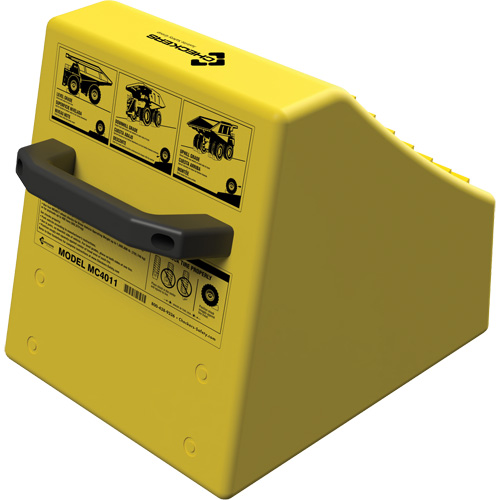 Checkers Safety Heavy-Duty Ultra Class Mining Wheel Chock without Bracket, HDPE, Yellow, 14-1/2" W x 17-1/2" D x 16" H Air Extreme Inc.