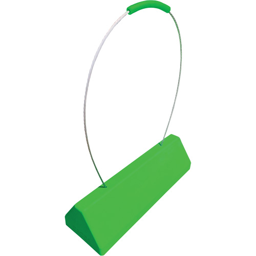 Checkers Safety SafeRay  Aircraft Wheel Chock with Ergonomic Cable Handle, Urethane, Fluorescent Green, 24" W x 8" D x 6" H Air Extreme Inc.